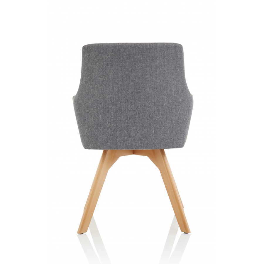 Carmen Wooden Leg Grey Fabric Visitor Chair